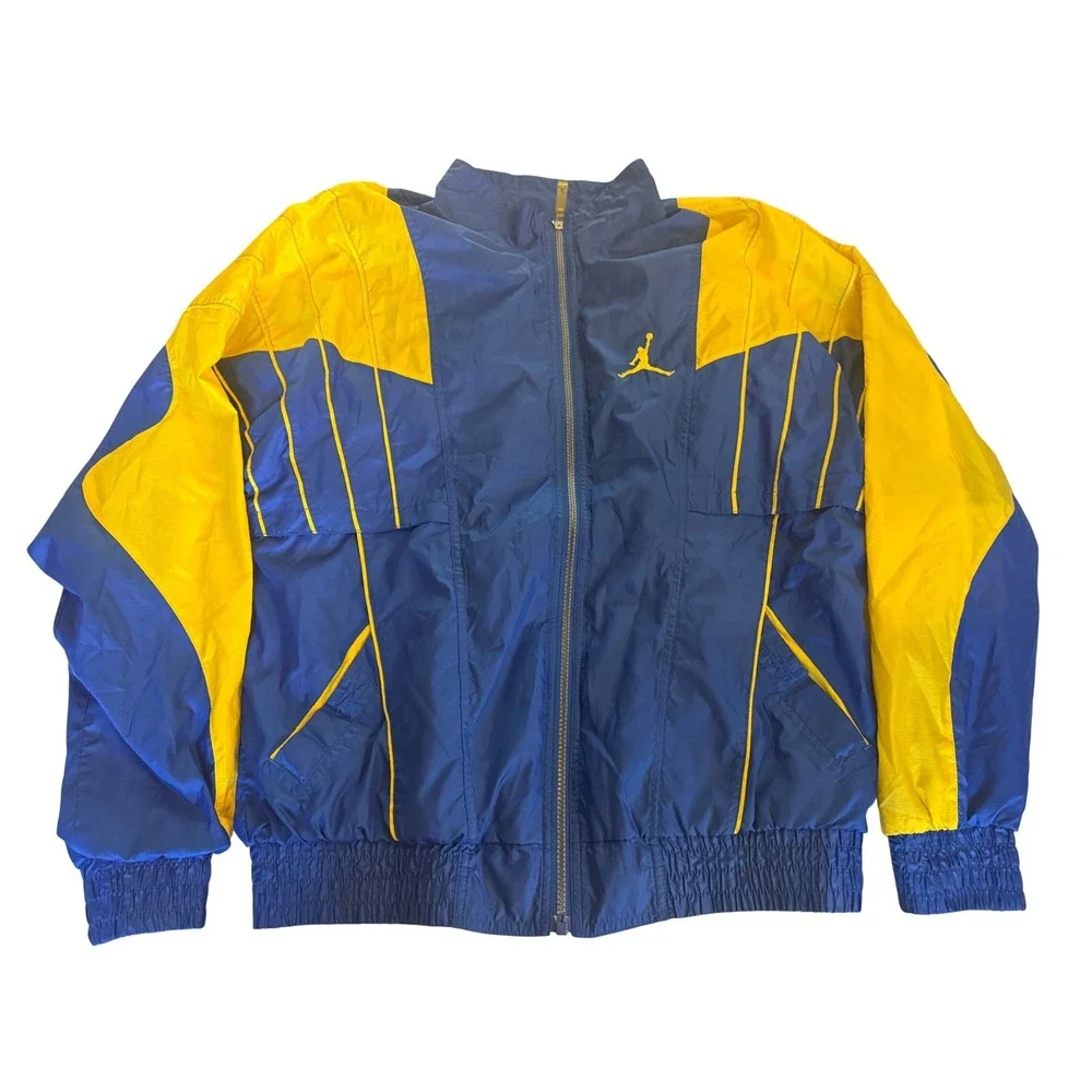 Jordan Mens Full Zip Track Jacket M Blue Windbreaker Athletic Training Active